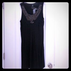 NWT Short Black Dress, Beautiful Beading, Size L